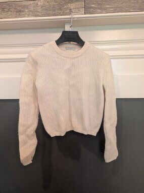M.A.C STUDIO cream ribbed sweater, S